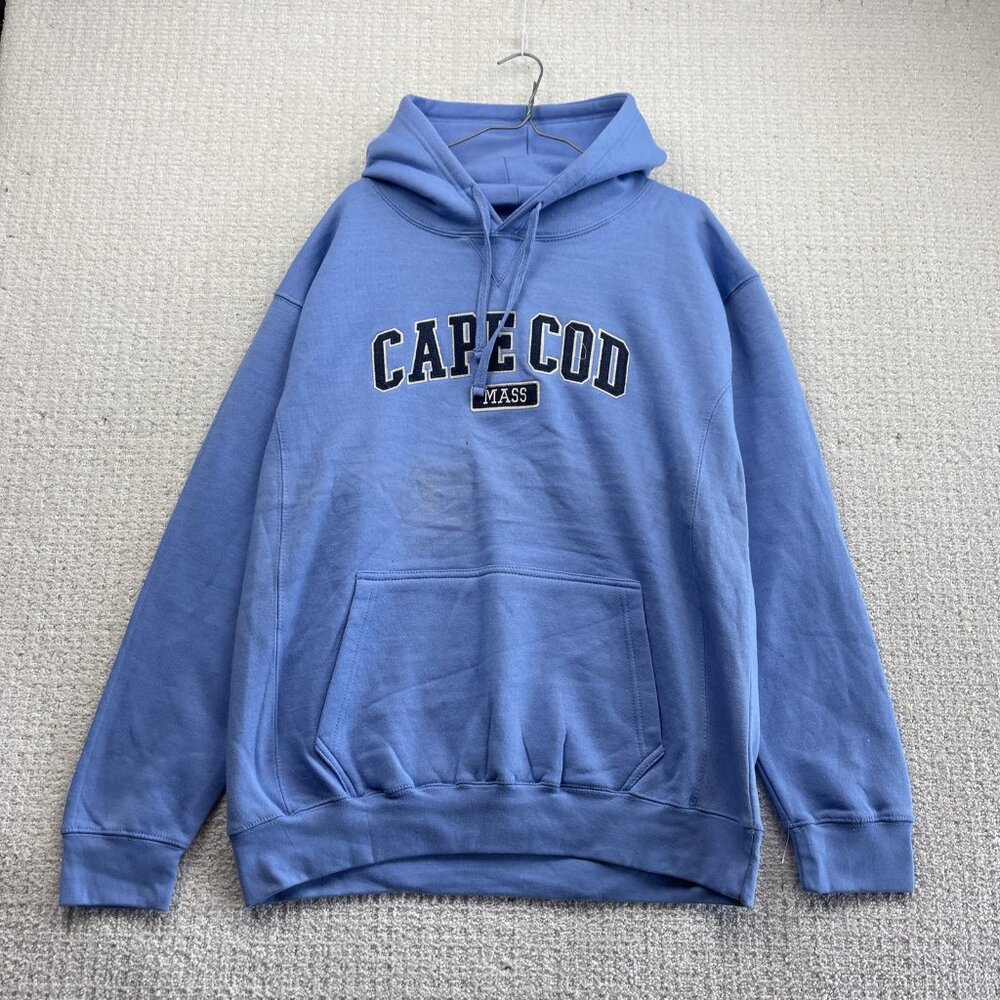 Cape Cod Sweatshirt Company Hoodie Sweatshirt Baby Blue Retro Spell out Sz XL**